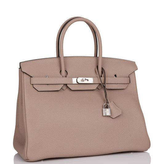 Hermes Birkin 35 Gris Tourterelle Togo Palladium Hardware