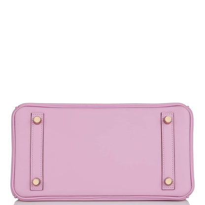 Hermes Birkin 25 Mauve Sylvestre Swift Rose Gold Hardware