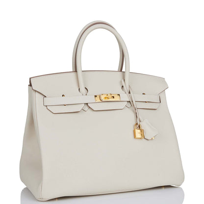 Hermes Birkin 35 Craie Togo Gold Hardware