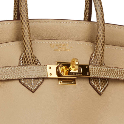 Hermes Birkin 25 Ficelle Lizard and Argyle Swift Gold Hardware