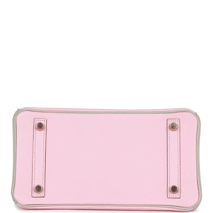 Hermes Special Order (HSS) Birkin 25 Rose Sakura and Gris Perle Chevre Mysore Rose Gold Hardware