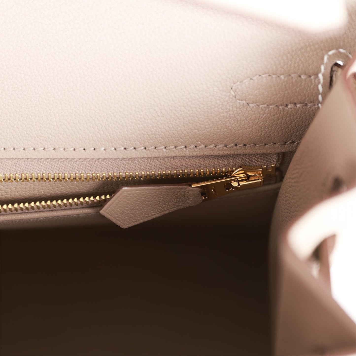 Hermes Birkin 25 Sellier Craie and Gris Asphalte Epsom Brushed Gold Hardware