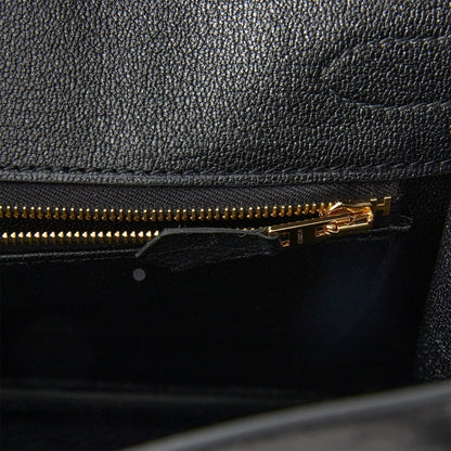 Hermes Birkin 30 Black Ostrich Rose Gold Hardware