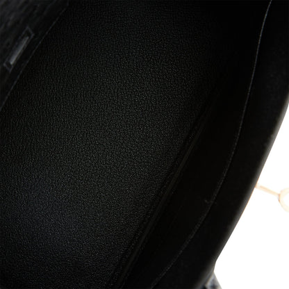 Hermes Birkin 30 Black Ostrich Rose Gold Hardware