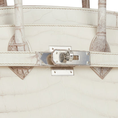 Hermes Birkin 30 Himalaya Niloticus Crocodile Palladium Hardware