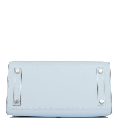 Hermes Birkin 25 Sellier Bleu Brume Epsom Palladium Hardware