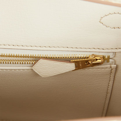 Hermes Birkin 25 Beton Ostrich Gold Hardware