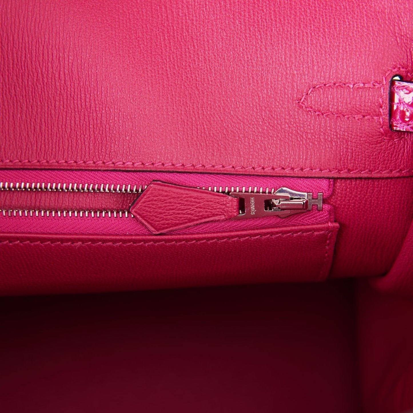Hermes Birkin 25 Rose Mexico Shiny Porosus Crocodile Palladium Hardware