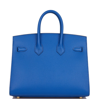 Hermes Birkin 25 Sellier Bleu France Epsom Gold Hardware