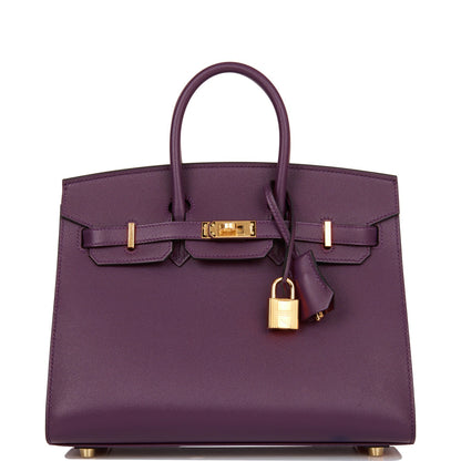 Hermes Birkin 25 Sellier Cassis Veau Madame Gold Hardware
