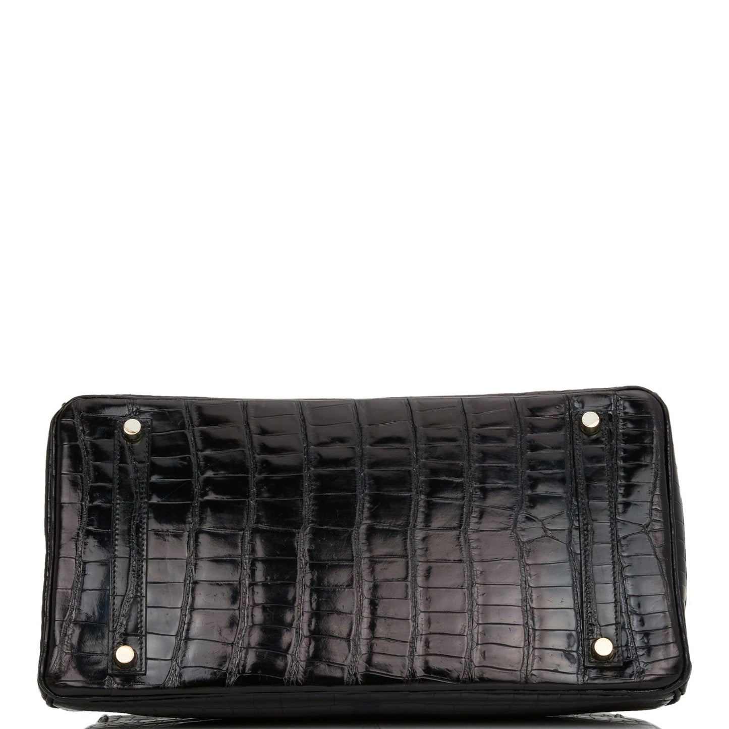 Hermes Birkin 35 Black Shiny Porosus Crocodile Palladium Hardware