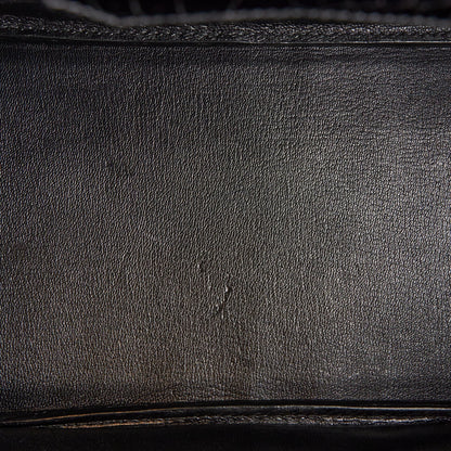 Hermes Birkin 35 Black Shiny Porosus Crocodile Palladium Hardware