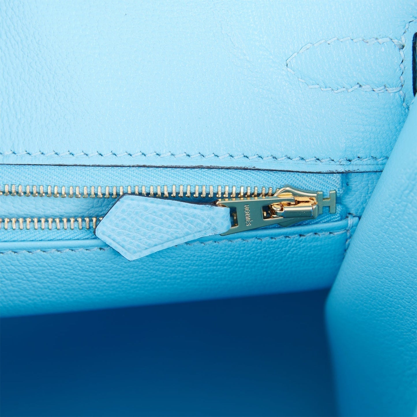 Hermes Birkin 25 Sellier Celeste Epsom Gold Hardware