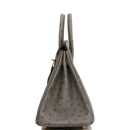 Hermes Birkin 25 Gris Meyer Ostrich Gold Hardware