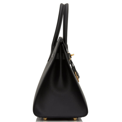 Hermes Birkin 30 Sellier Black Epsom Gold Hardware