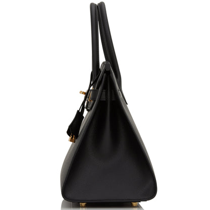 Hermes Birkin 30 Sellier Black Epsom Gold Hardware