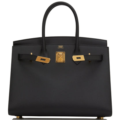 Hermes Birkin 30 Sellier Black Epsom Gold Hardware