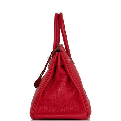 Hermes Birkin 35 Rouge Casaque Clemence Palladium Hardware