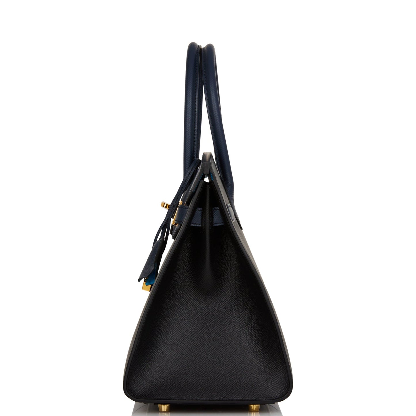 Hermes Birkin 30 Casaque Black, Bleu Indigo and Bleu Zanzibar Epsom Gold Hardware