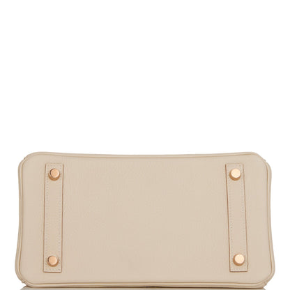 Hermes Birkin 25 Craie Togo Rose Gold Hardware