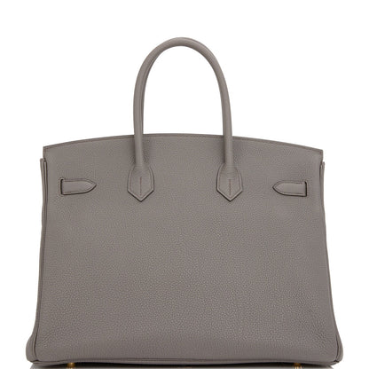 Hermes Birkin 35 Etain Togo Gold Hardware