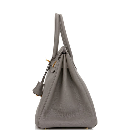 Hermes Birkin 35 Etain Togo Gold Hardware