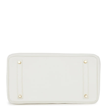 Hermes Birkin 35 White Clemence Gold Hardware