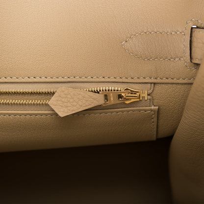 Hermes Birkin 30 Trench Clemence Gold Hardware