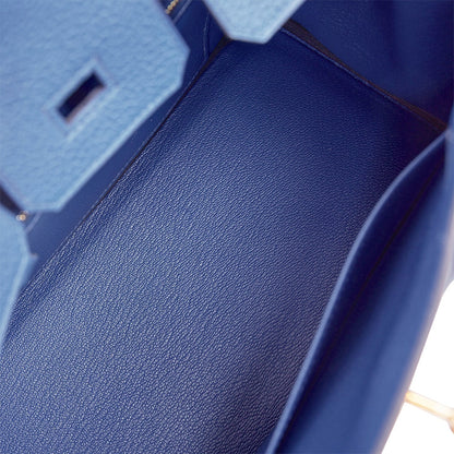 Hermes Birkin 25 Bleu France Togo Gold Hardware