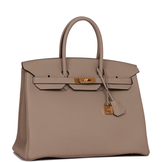 Hermes Birkin 35 Gris Tourterelle Togo Gold Hardware