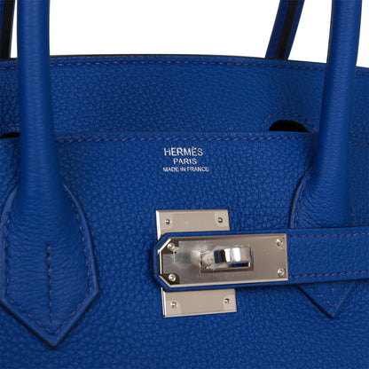 Hermes Birkin 30 Bleu Royal Togo Palladium Hardware