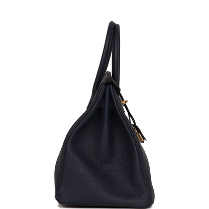 Hermes Birkin 35 Bleu Nuit Togo Gold Hardware