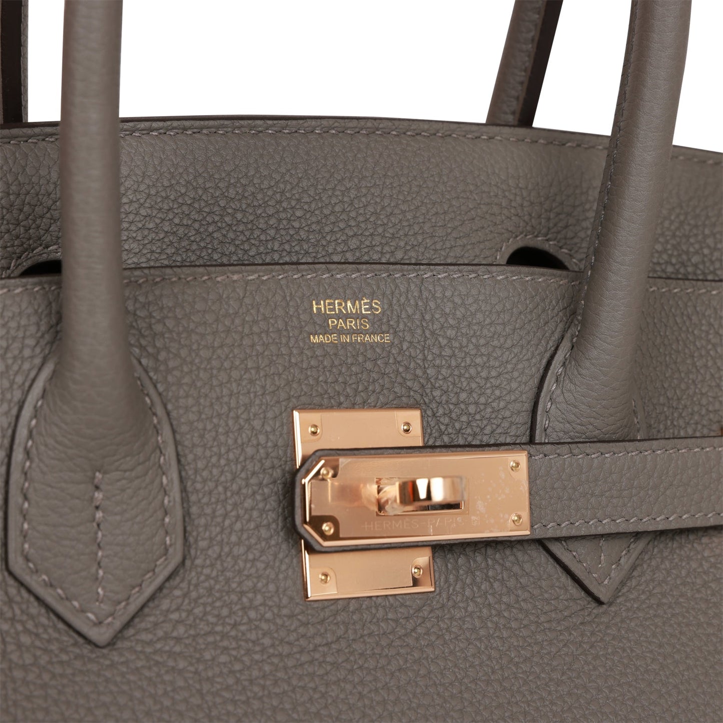 Hermes Birkin 30 Gris Meyer Togo Rose Gold Hardware