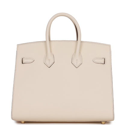 Hermes Birkin 25 Sellier Nata Epsom Gold Hardware