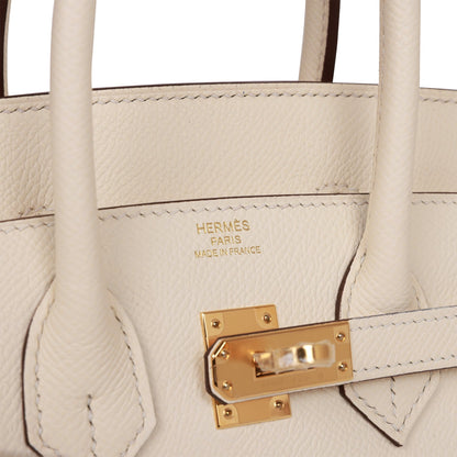 Hermes Birkin 25 Sellier Nata Epsom Gold Hardware
