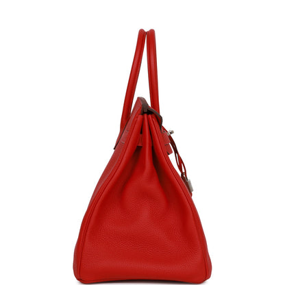 Hermes Birkin 35 Rouge Casaque Togo Palladium Hardware