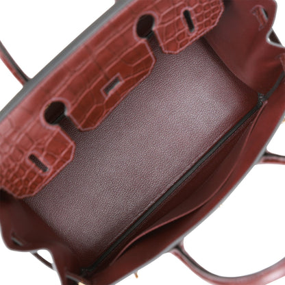 Hermes Birkin 30 Rouge Sellier Matte Alligator and Togo Touch Gold Hardware