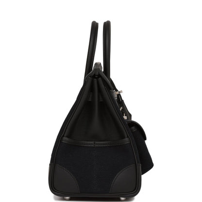 Hermes Birkin 25 Cargo Black Swift and Toile Canvas Palladium Hardware