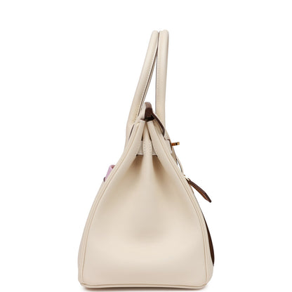 Hermes Colormatic Birkin 30 Nata, Chai and Cuivre Swift Gold Hardware