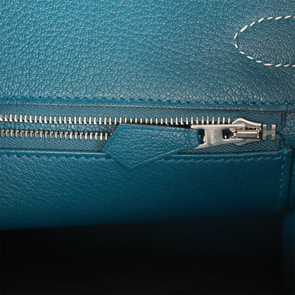 Hermes Birkin 30 Gris Perle Verso Chevre Brushed Palladium Hardware