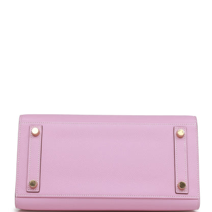 Hermes Birkin 25 Sellier Mauve Sylvestre and Craie Epsom Rose Gold Hardware