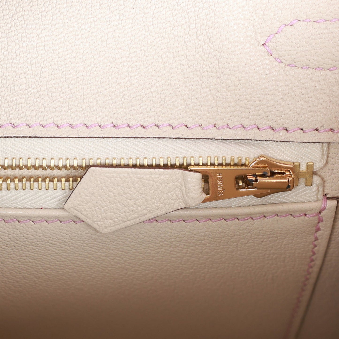 Hermes Birkin 25 Sellier Mauve Sylvestre and Craie Epsom Rose Gold Hardware