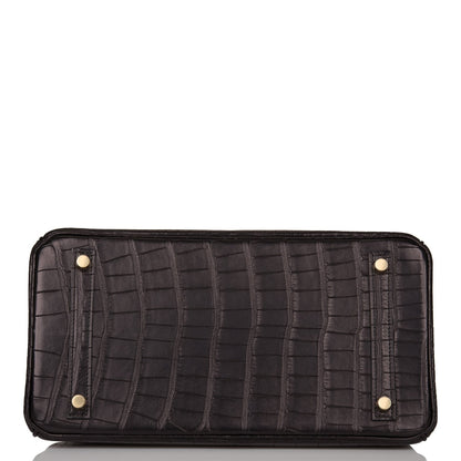 Hermes Birkin 30 Black Matte Alligator Gold Hardware