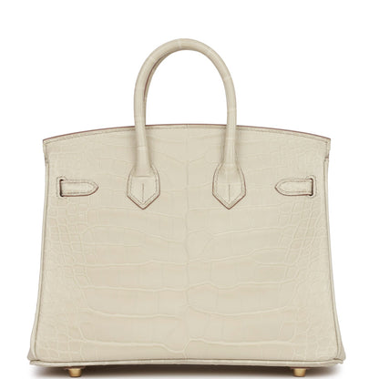 Hermes Birkin 25 Beton Matte Alligator Gold Hardware