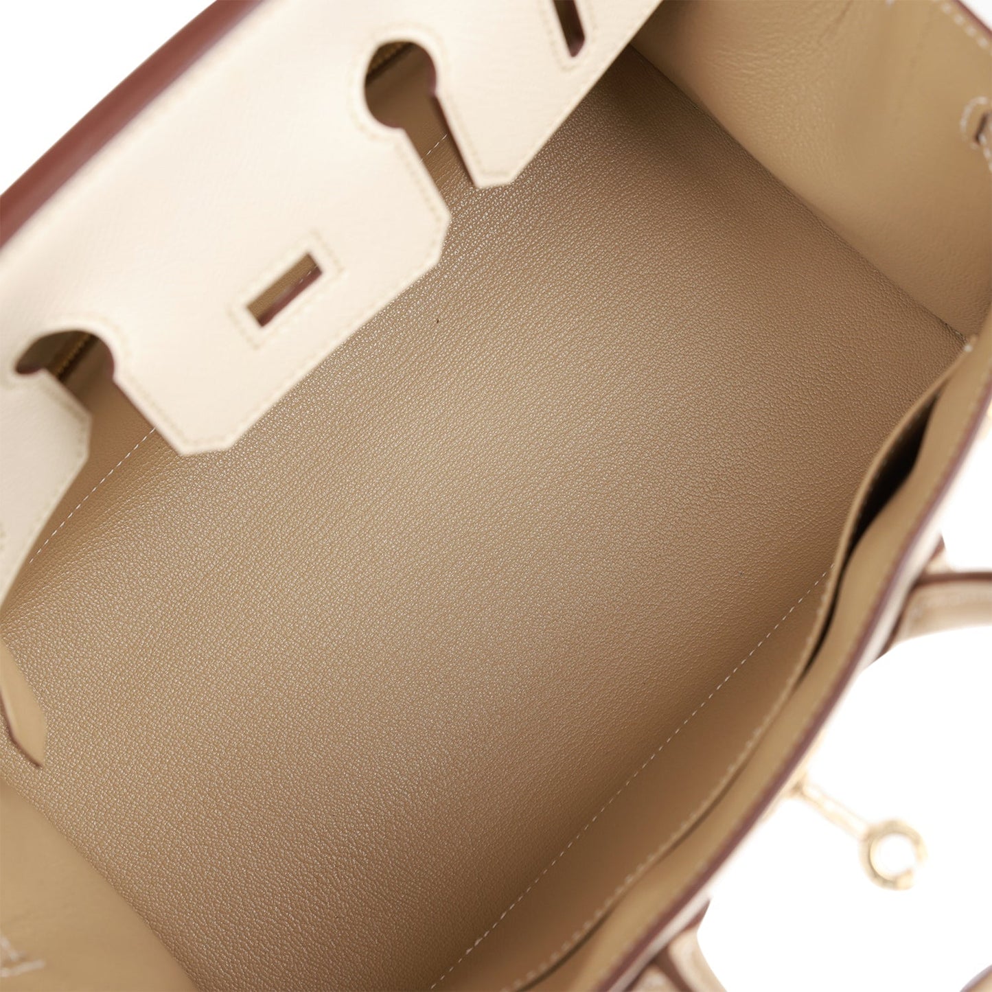 Hermes Birkin 25 Sellier Craie and Trench Epsom Permabrass Hardware