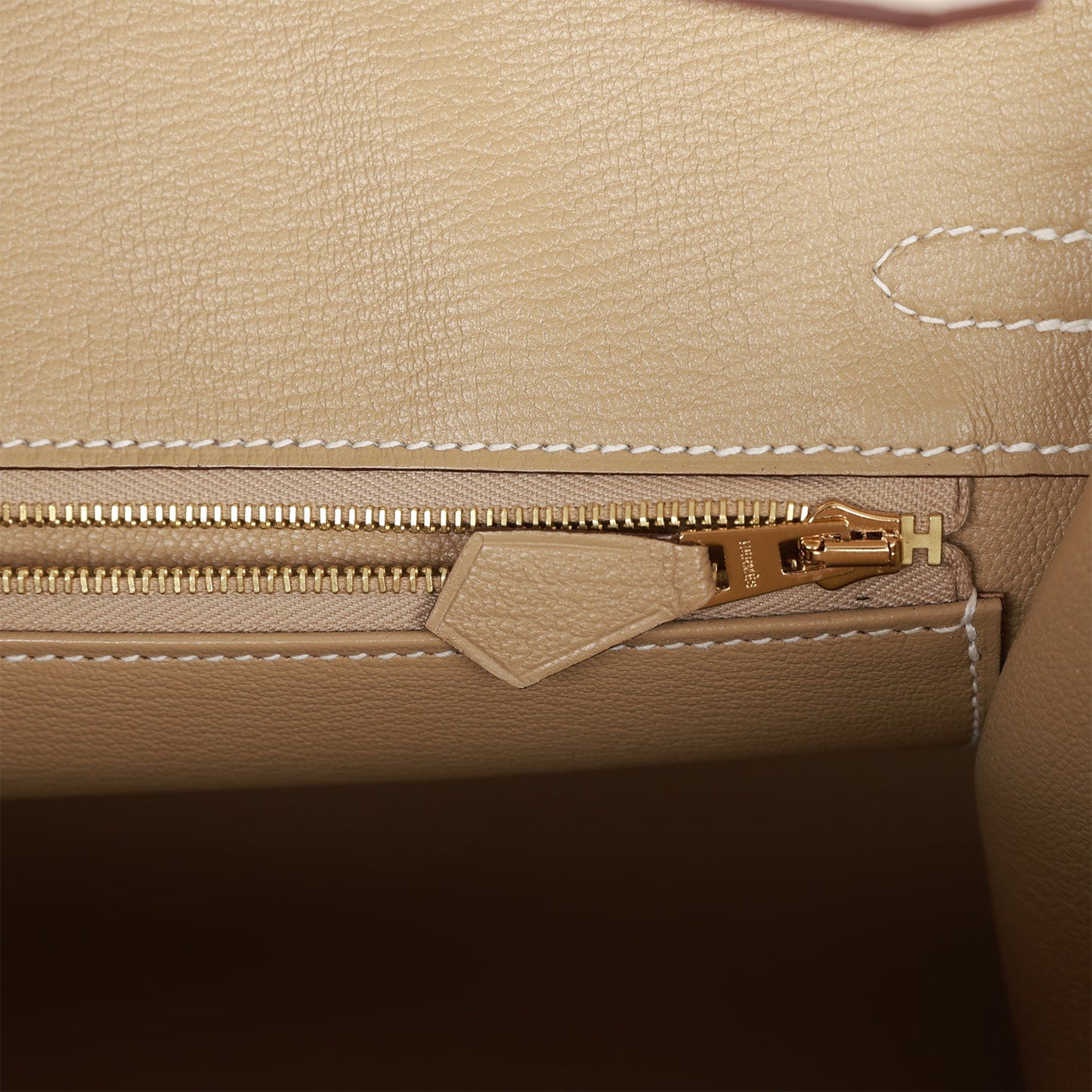 Hermes Birkin 25 Sellier Craie and Trench Epsom Permabrass Hardware