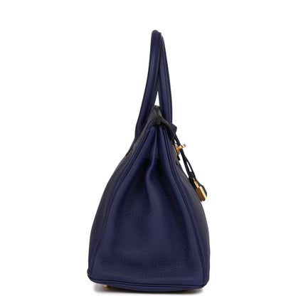 Hermes Birkin 30 Bleu Encre Togo Gold Hardware