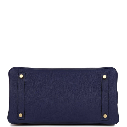 Hermes Birkin 30 Bleu Encre Togo Gold Hardware