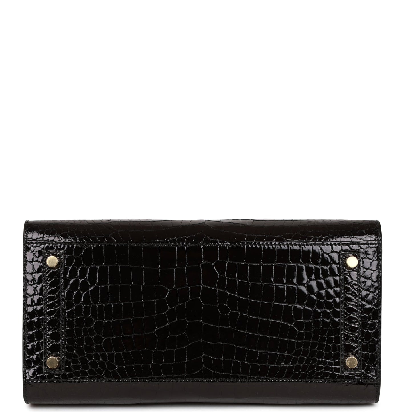 Hermes Birkin 30 Sellier Black Shiny Porosus Crocodile Gold Hardware
