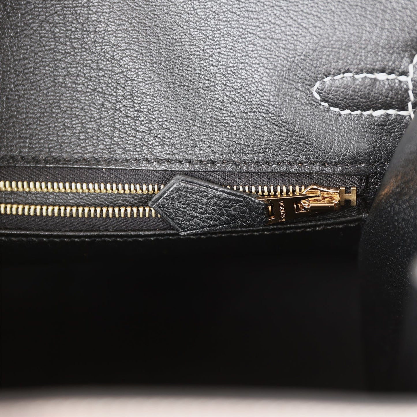Hermes Birkin 25 Sellier Etoupe and Black Epsom Brushed Gold Hardware